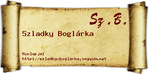 Szladky Boglárka névjegykártya